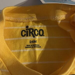 NWT Circo Yellow Striped Short Sleeve Tee Truck Mom’s Little Mess Maker 24 Month